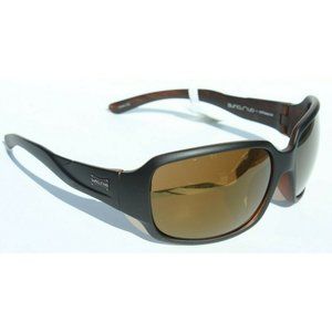 SUNCLOUD Laurel POLARIZED Womens Sunglasses Black/Sienna Mirror NEW